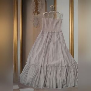 La Vie Rebecca Taylor Lurex Stripe Halter Dress